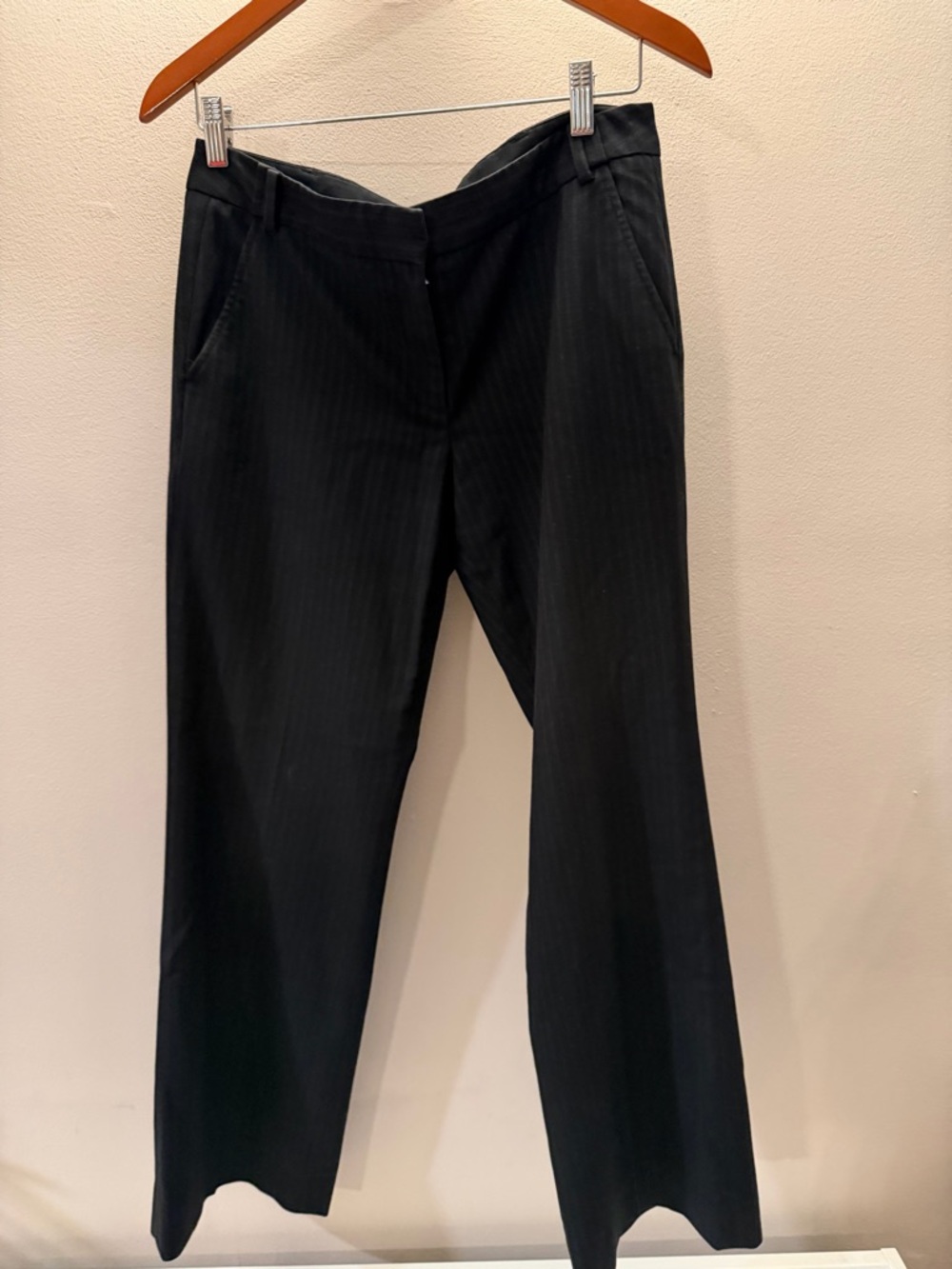 G2000 Black Pinstripe Straight Leg Dress Pants Womens Size 42 like size 6/8